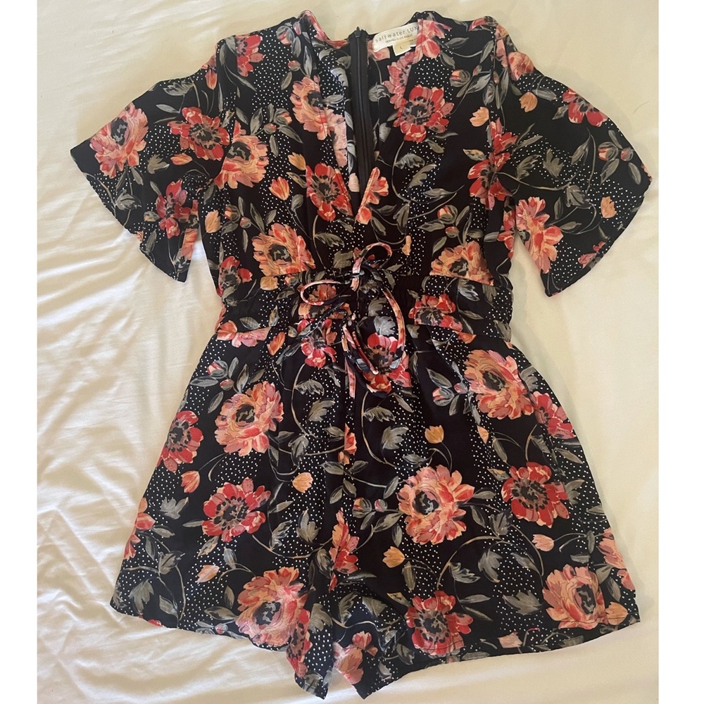 Saltwater Luxe Floral Romper size L